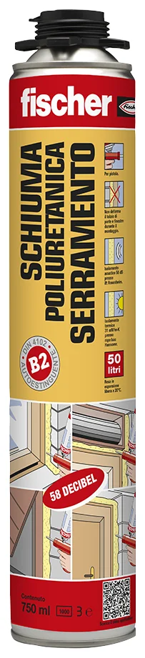 Schiuma poliuretanica serramenti per pistola PUP W 750 (1 Pz.)