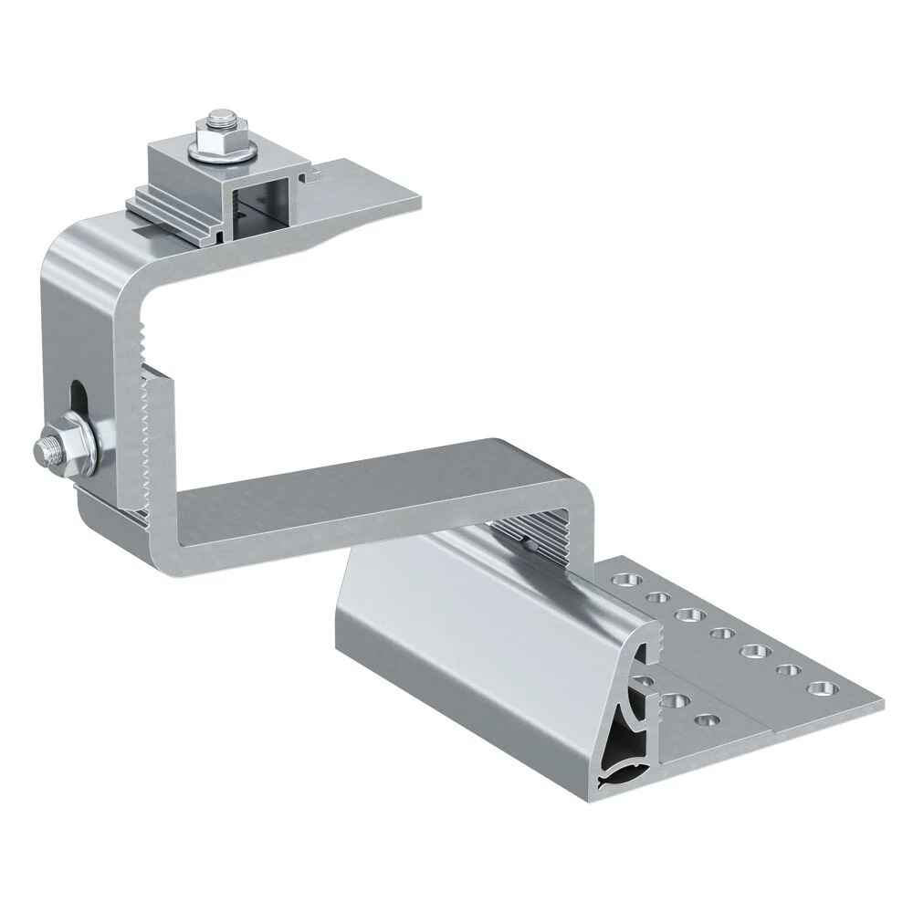 Gancio G1 (RH 52‑67 HB AL) – Gancio in alluminio con base larga per tetti integri con tegole e ventilazione